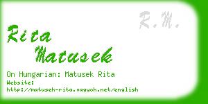 rita matusek business card